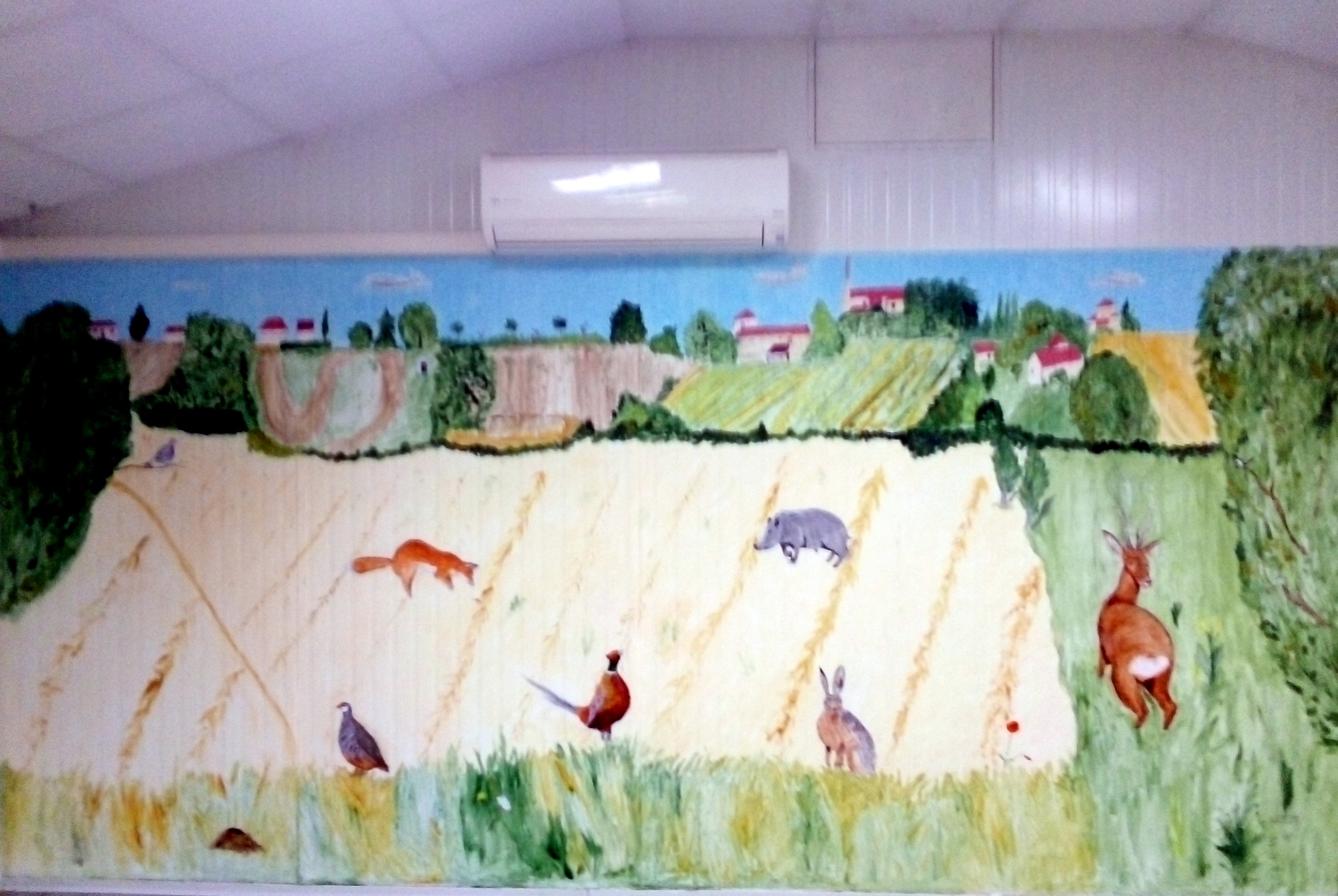 Fresque murale salle des chasseurs